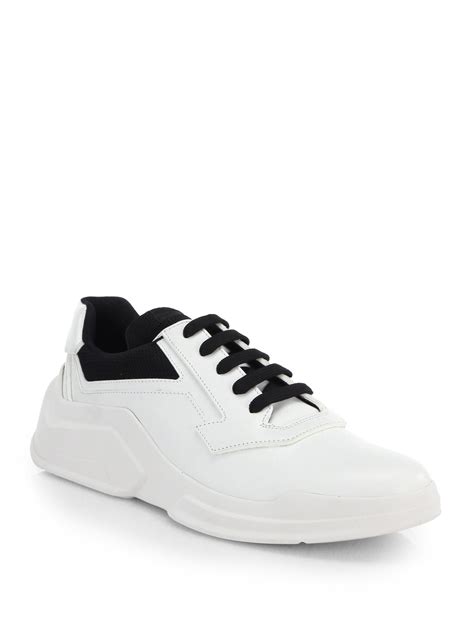 prada mens sneakers white